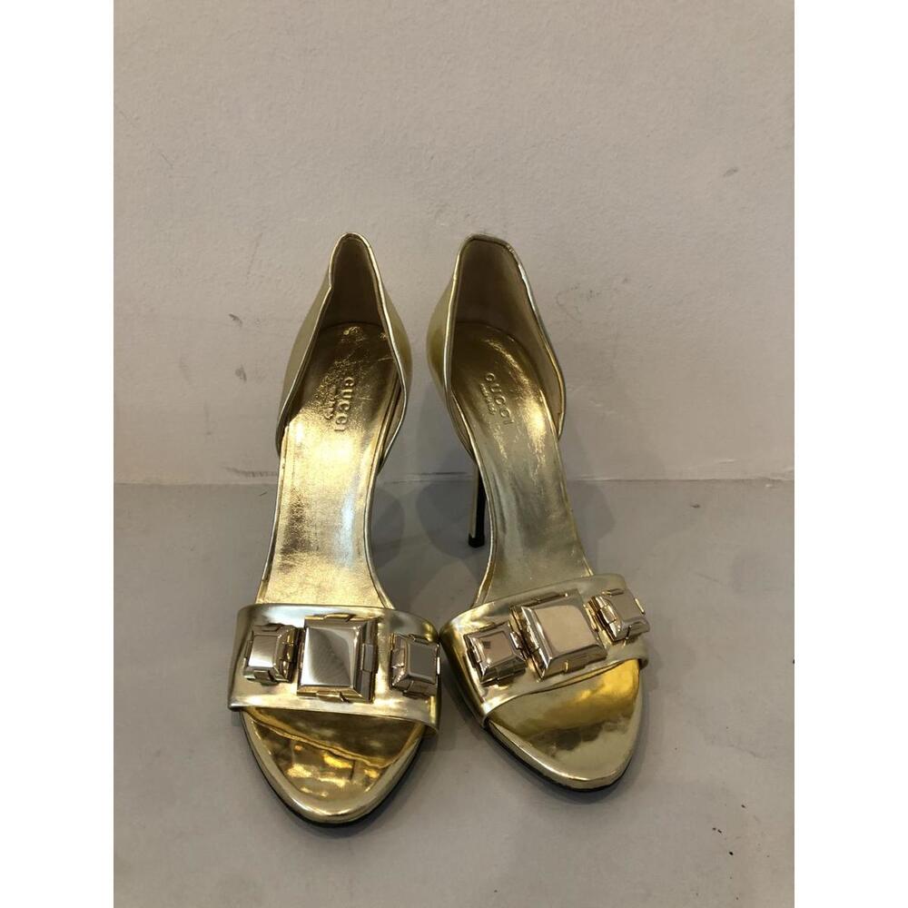 Gucci Gold Mirror Stiletto Sandals